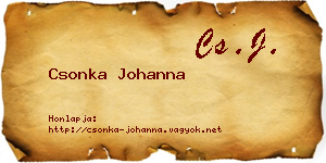 Csonka Johanna névjegykártya